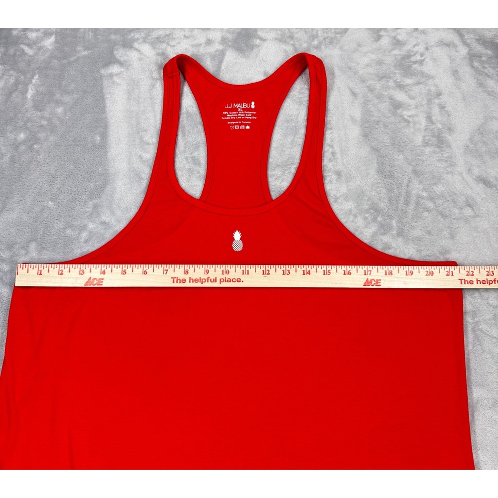 JJ MALIBU Racerback Stringer Tank Tops Mens XL Red Pink Muscle Gym Lot of 2 - Picture 8 of 13